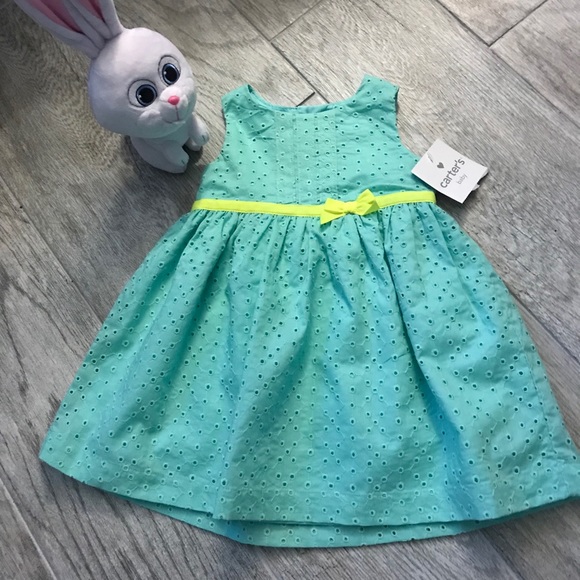 🏅HOST PICK 🏅Embroidered Mint Green Dress 9 mo. - Picture 2 of 4